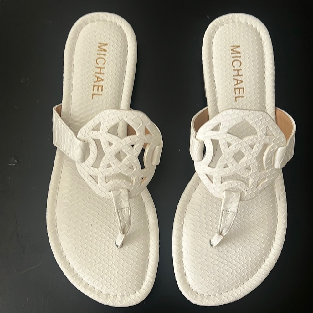 Michael Shannon White Sandals Elegant Summer Footwear